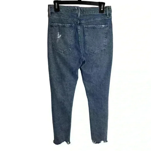 Agolde Nico High Rise Straight Jeans Raw Hem Distressed Organic Cotton Size 29 - Picture 5 of 9